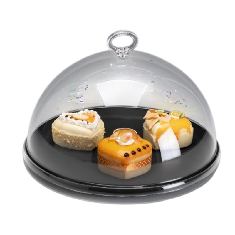 Zicco ZCP-865 Akrilik Kapaklı Melamin Altlı Fanus, 26.5 cm, Siyah