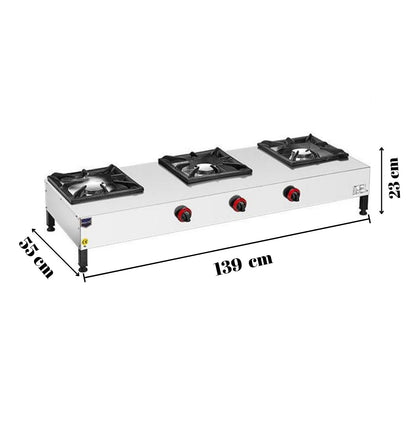 Remta 3-Burner Countertop Gas Restaurant Stove