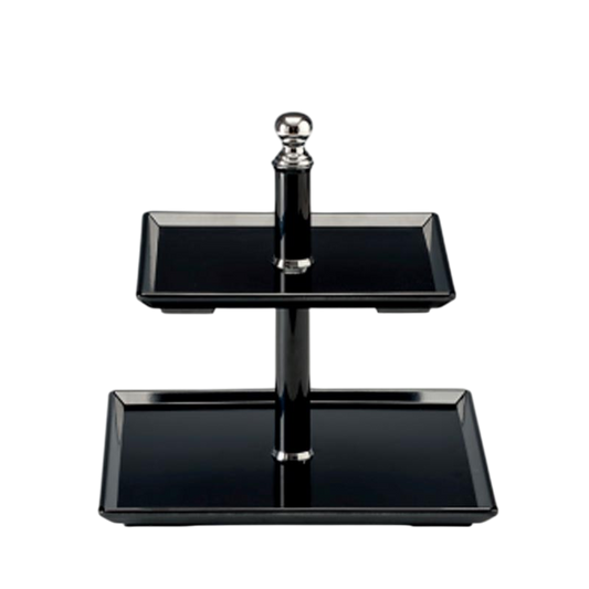 Zicco 2 Katlı Teşhir Standı, Melamin, 23 cm, Siyah