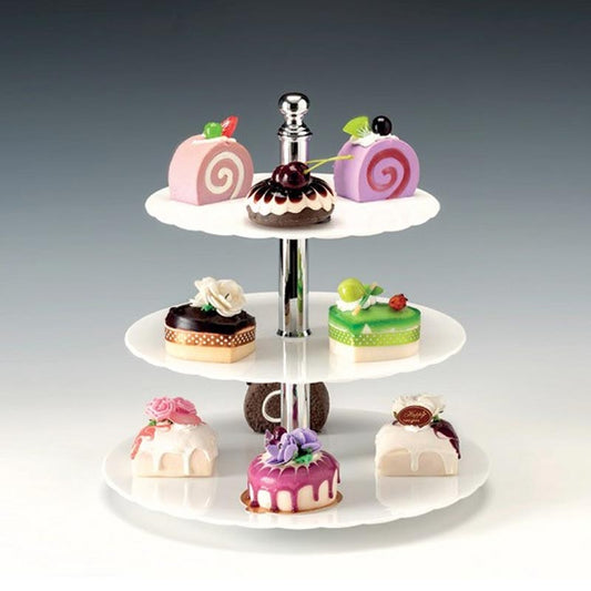 Zicco 3 Katlı Teşhir Standı, Polikarbon, 31 cm, Beyaz