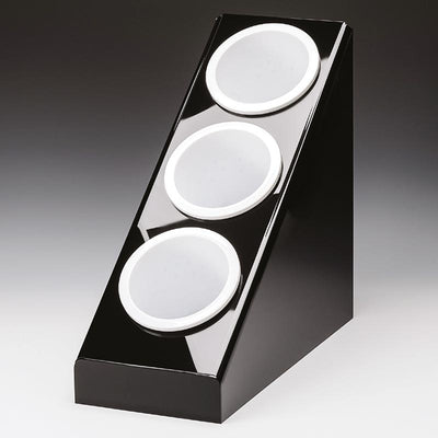 Zicco ZCP-657 Polikarbon Çatal Kaşık Standı, 3 Gözlü, 20.8x41.5 cm, Siyah