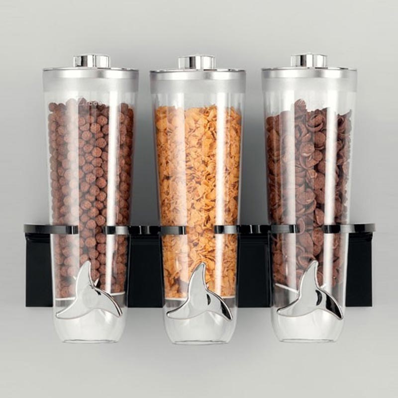 Zicco ZCP-725 Duvara Monteli Standlı Cornflakes Aleti, 3'lü, 40x15x34 cm, Siyah