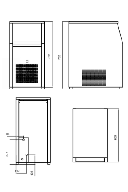 Galleyz 35 Kg Buz Makinesi