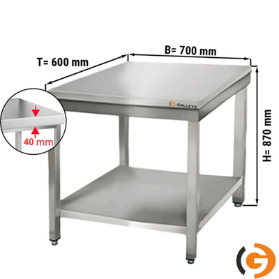 Stainless Steel Work Bench ECO - 700x600mm - Backless with lower shelf