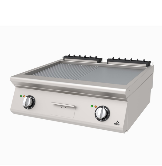 AEI-873 ND CR Grill Countertop Semi-Round Semi-Flat Chrome 800x730x300 mm Elk.