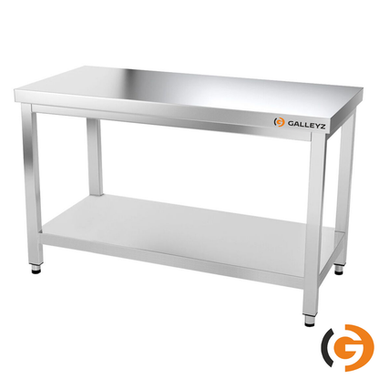 Stainless Steel Work Bench PREMIUM - 1200x600mm - Backless with lower shelf 