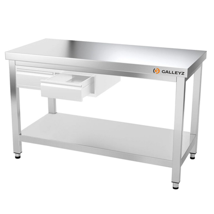 Stainless Steel Work Bench PREMIUM - 1200x600mm - Backless with lower shelf 