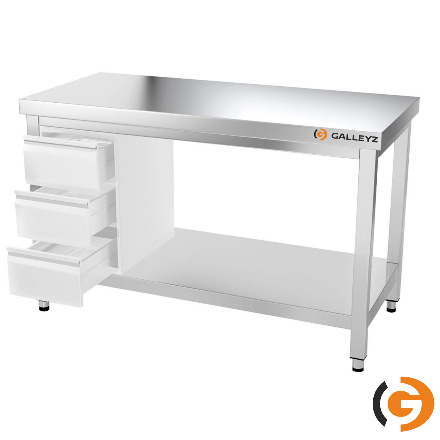 Stainless Steel Work Bench PREMIUM - 1200x600mm - Backless with lower shelf 