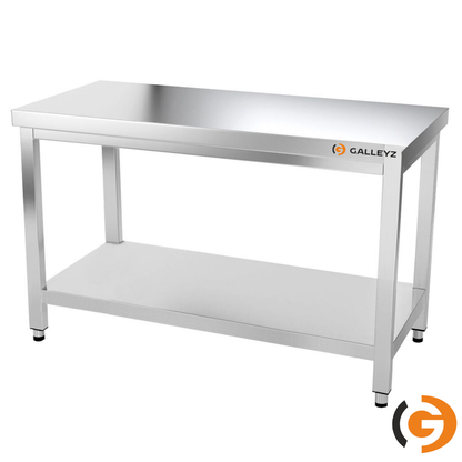 Stainless Steel Work Bench - PREMIUM - 1400x600mm - Backless with lower shelf 