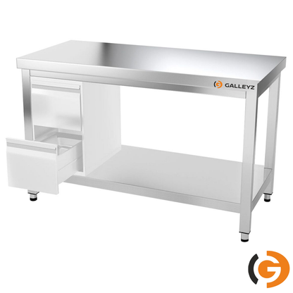 Stainless Steel Work Bench - PREMIUM - 1400x600mm - Backless with lower shelf 