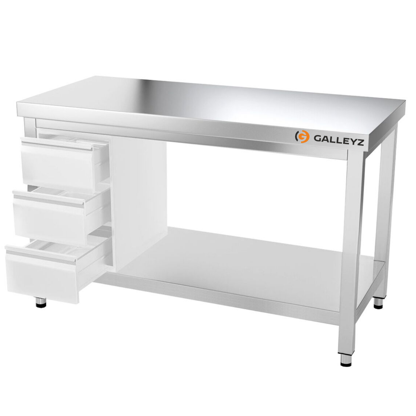 Stainless Steel Work Bench - PREMIUM - 1400x600mm - Backless with lower shelf 