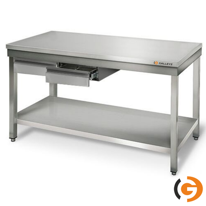 Stainless Steel Work Bench - ECO -1500x600mm - without backrest with lower shelf