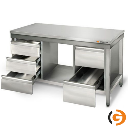 Stainless Steel Work Bench - ECO -1500x600mm - without backrest with lower shelf