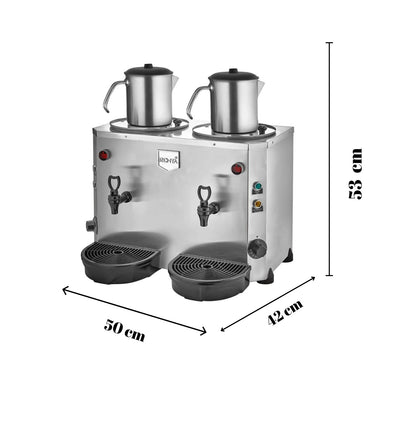 Double Teapot Jumbo Tea Machine 9+9 lt-DE15