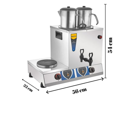 17 lt Çift Demlikli Elektrikli Kahveci Çay Ocağı - (Demlikler Dahil)