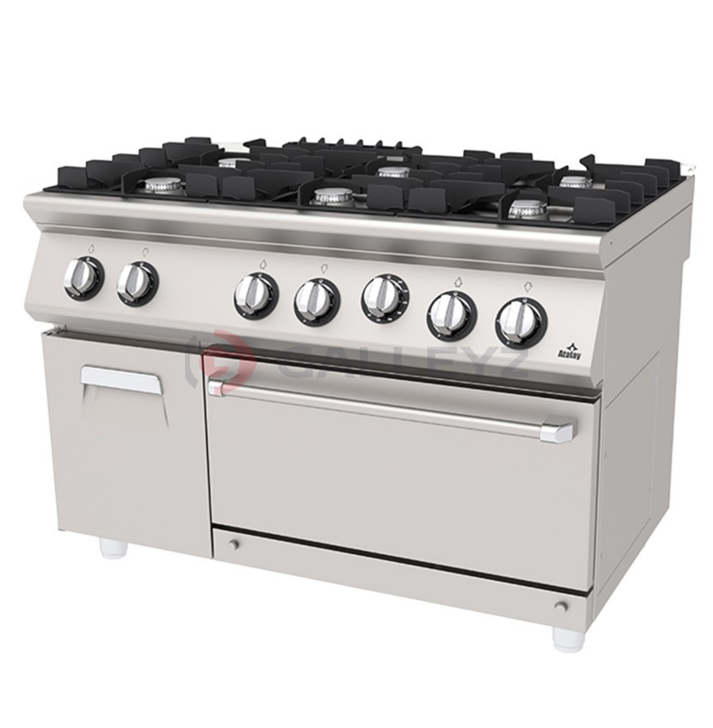 Atalay AGK-1273 D 6-Burner Cabinet Range Oven Gas GN 2/1