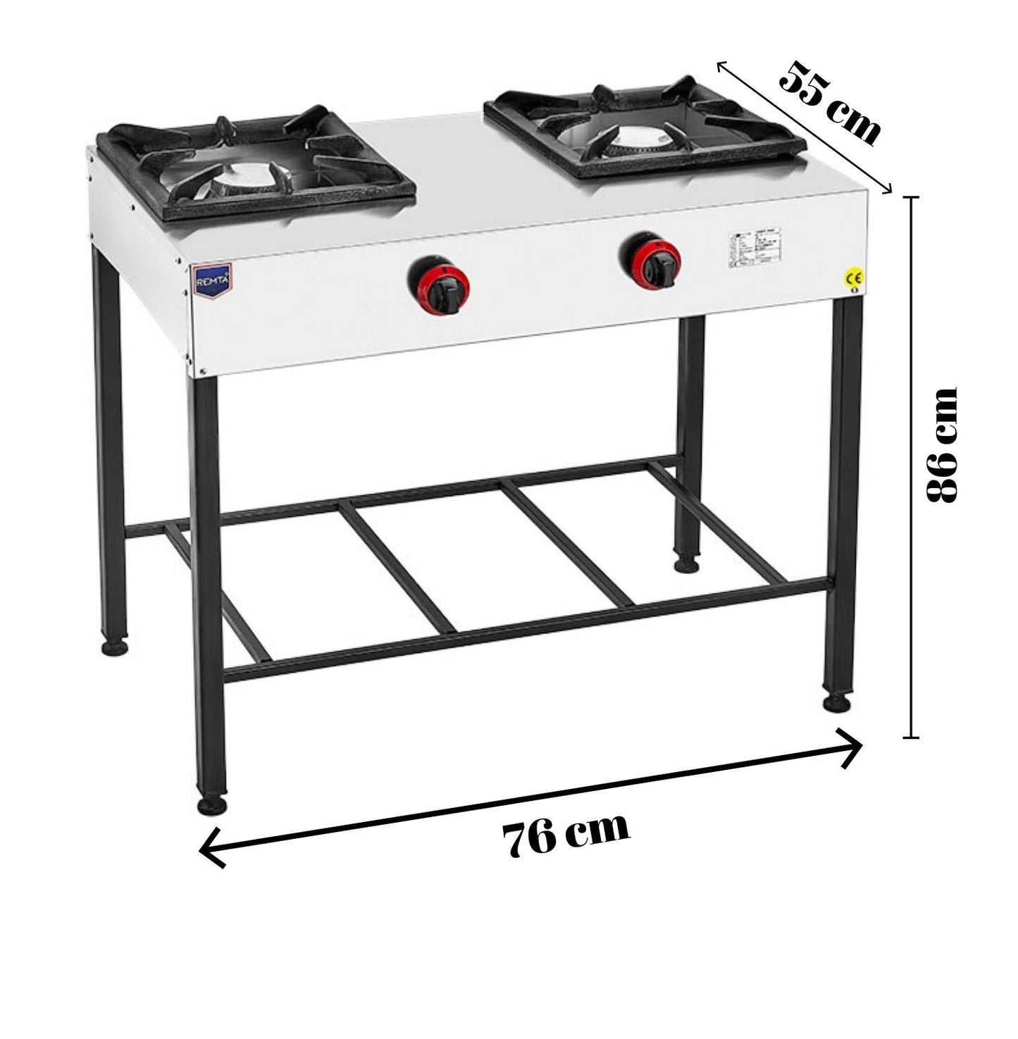 Remta 2-Burner Gas Restaurant Stove