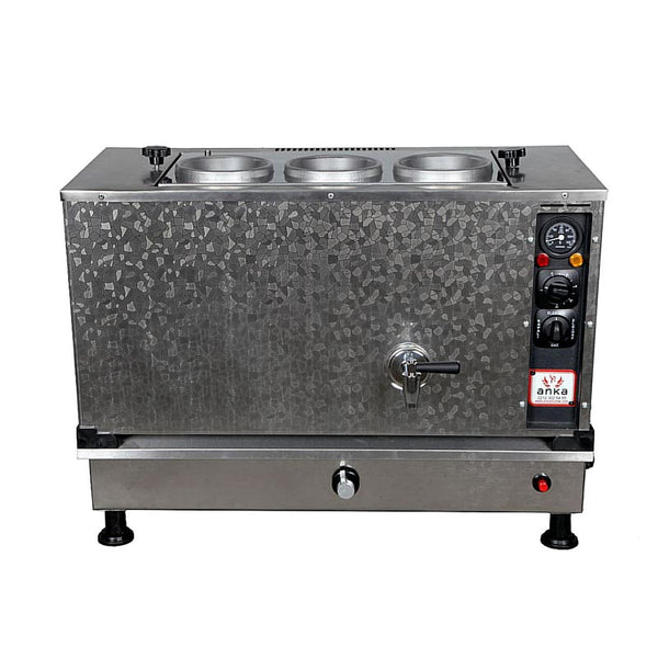 Anka Pro Kompakt Full Otomatik 3 Demlikli Çay Kazanı, 30 L, Elektrikli+Gazlı, Inox