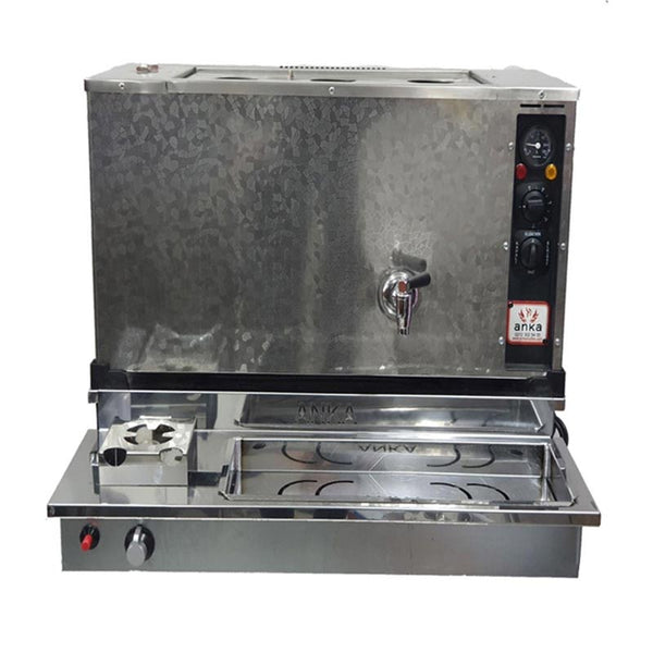 Anka Pro Plus Otomatik 2 Demlikli Çay Kazanı, 20 L, Elektrikli+Gazlı, Inox