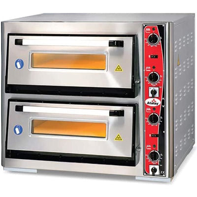 Atalay Electric Double Deck Pizza Oven 8 x Ø30 Cm Capacity 62X62