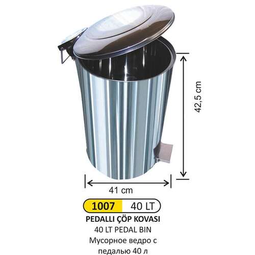 Arı Metal 1007 40 Lt Pedallı Çöp Kovası