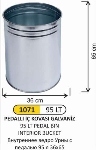 Arı Metal 1071 Pedallı İç Kovası 95 Lt 41X73