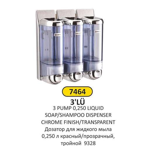 Arı Metal 7464 Sıvı Sabunluk 3 Lü 250 ML Krom Şeffaf