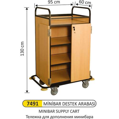 Arı Metal 7491 Minibar Destek Arabası