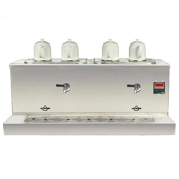 Ateşe Cappadocia Dijital 4 Demlikli Çay Kazanı, 30+30 L, Gaz+Elektrikli, Inox
