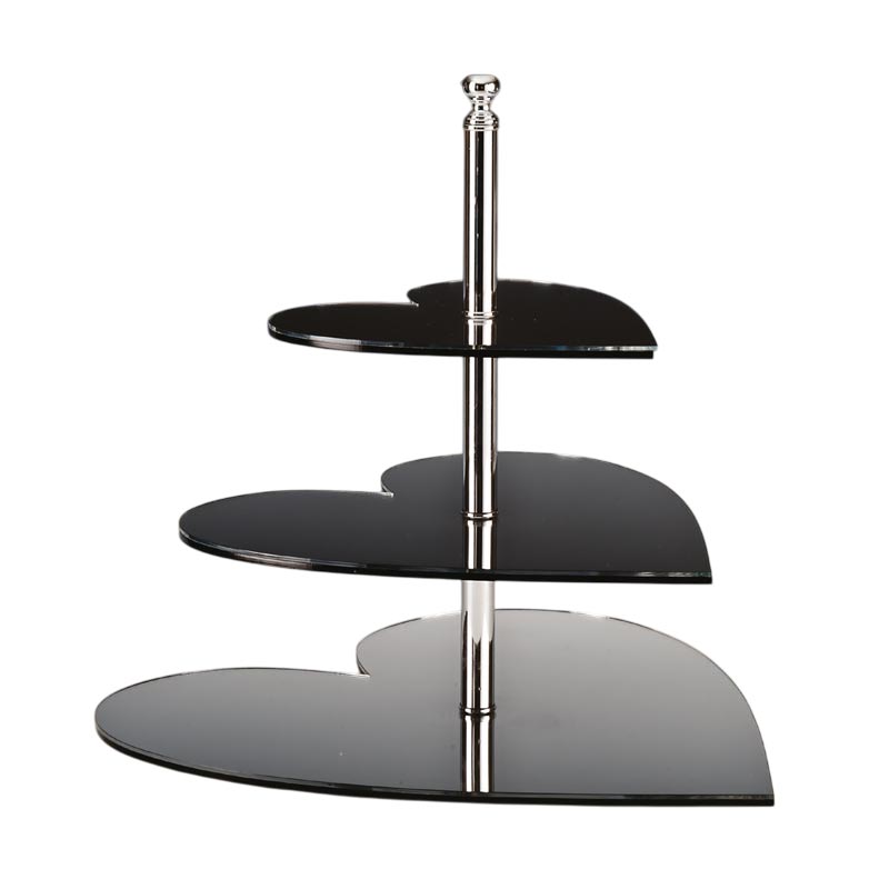 Zicco ZCP-117 Aynalı Kalp Teşhir Standı, 3'lü 20x30x40 cm