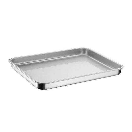 Bilge Inox Kapaksız Sapsız Pres Baskı Tepsi, 25x37.5x4 cm