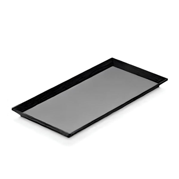 Biradlı BRD-103314 Melamin Açık Büfe Sunum Tepsisi, 35x17x2 cm, Siyah