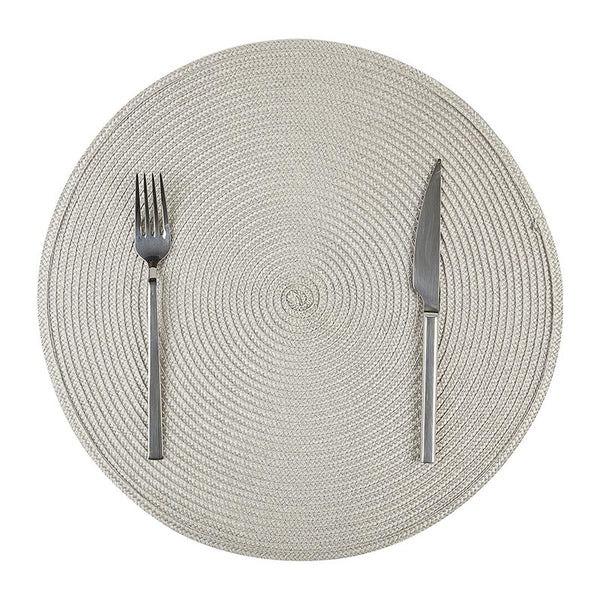 Biradlı BRD-1841 Yuvarlak PVC Amerikan Servis, 38 cm, Bej