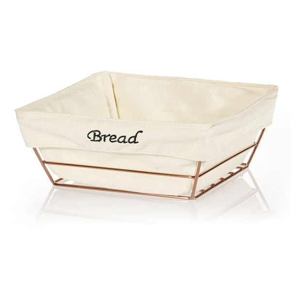 Biradlı BRD-HW180B Kare Bezli Ekmek Sepeti, 22x22 cm, Bakır