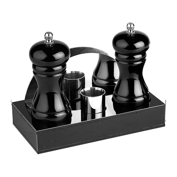 Biradlı GRV-199 Akrilik Menaj Seti, 4'lü, 18.5x9.5x3 cm, Siyah