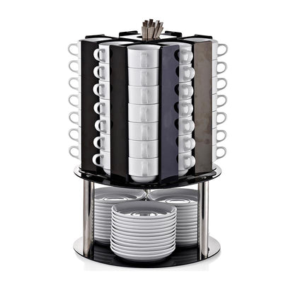 Biradlı GRV-FS-01 Tabaklı Döner Fincan Standı, 56 Fincan Kapasiteli