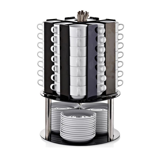 Biradlı GRV-FS-01 Tabaklı Döner Fincan Standı, 56 Fincan Kapasiteli