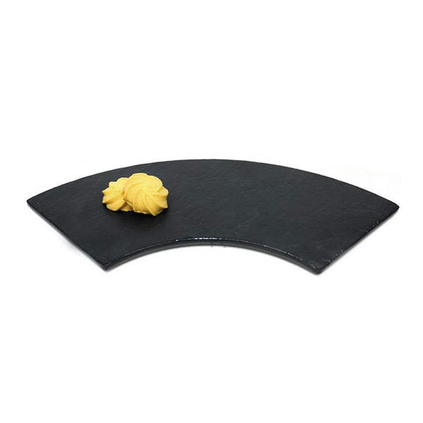 Biradlı BRD-16906 Tarako Eğik Sunum Tabağı, 35.5x13x1.2 cm, Siyah