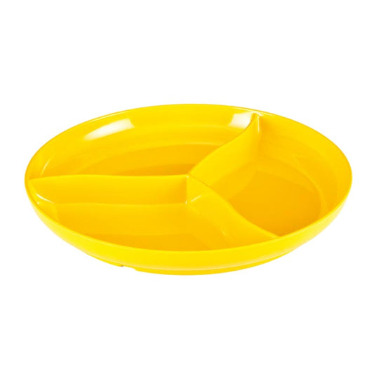 Zicco K-5347 Bölmeli Melamin Teşhir Tabağı, 39x5 cm, Sarı