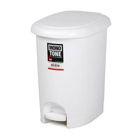 Bora Plastik Çöp Kovası, Pedallı, Oval, 17 L, Beyaz