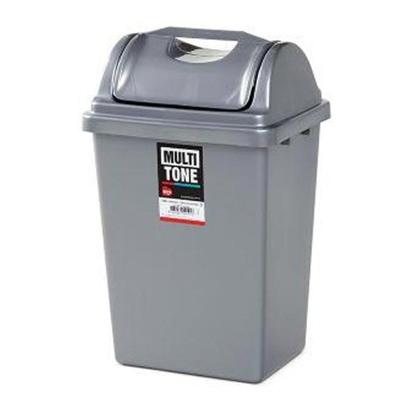 Bora Plastik İtmeli Çöp Kovası, Köşeli, No: 3, 14 L, Gri