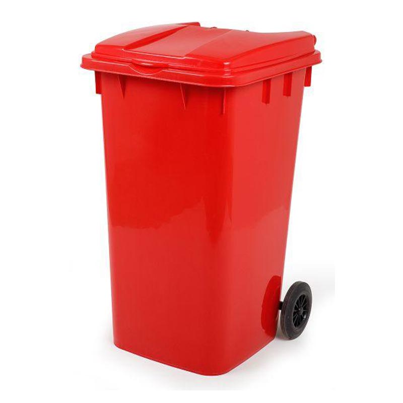 Bora Plastik Pedallı Çöp Kovası, 240 L, Kırmızı