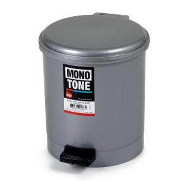 Bora Plastik Pedallı Çöp Kovası, No: 1, 6 L, Gri