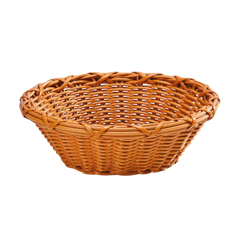 Zicco B-RO2164 Plastik Yuvarlak Ekmek Sepeti, 27x9 cm, Koyu