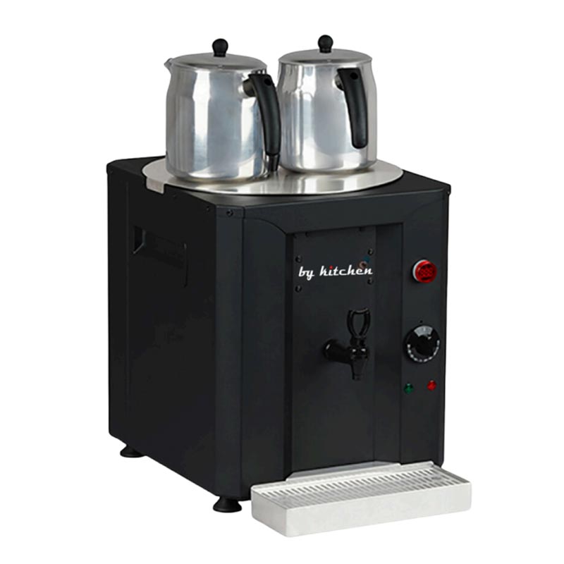 By Kitchen DTM-02 Çift Demlikli Çay Makinesi, 23 L, Elektrikli, Siyah