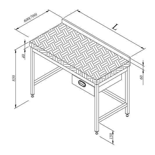 Öztiryakiler Ahşap Tabla Tek Çekmeceli Çalışma Tezgahı, 140x70 cm