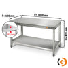 Çalışma Tezgahı - Paslanmaz Çelik - ECO - 1000x600mm - Alt Raflı, Sırtsız