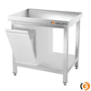 Çalışma Tezgahı - Paslanmaz Çelik PREMIUM - 700x600mm - Alt Raflı, Sırtsız