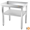 Çalışma Tezgahı - Paslanmaz Çelik PREMIUM - 700x600mm - Alt Raflı, Sırtsız
