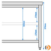 Çalışma Tezgahı - Paslanmaz Çelik PREMIUM - 700x600mm - Alt Raflı, Sırtsız